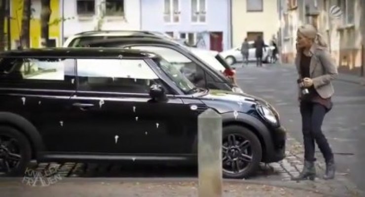 Cum se răzbună o blondă atunci când îşi găseşte maşina plină de găinaţ :))